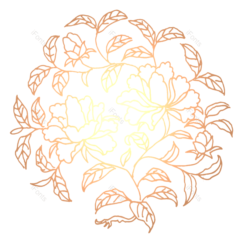 装饰图案图片,传统元素,金色图案PNG,花卉免抠素材